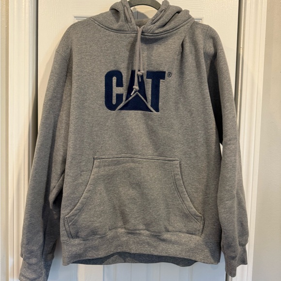 Caterpillar Gray Hoodie with Blue Logo - Picture 1 of 5